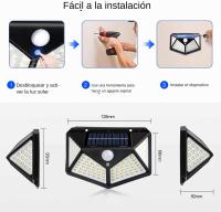 12 Pack Lámparas De Pared Solar Con 3 Modos Sensor De Movimiento Seguridad Impermeables LED 100 Para Jardín Garage Pared Exterior Modernas - details 1