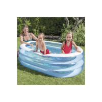 Piscina Infantil Hinchable Ovalada Azul 163 x 107 x 46 cm – Bañera de Agua para Niños con Diseño Marino – Piscina Familiar Compacta para Jardín, Terraza o Patio – Fácil Inflado y Desinflado - details 1