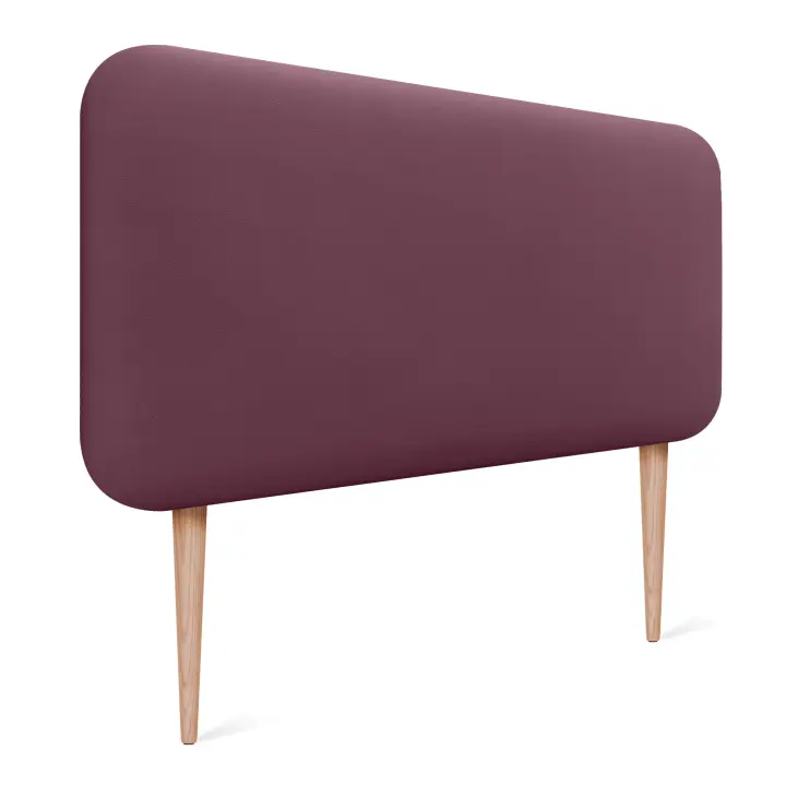 DHOME Cabecero Tapizado Liso Redondeado Polipiel con Patas para Pared Acústicos Cabeceros Absorbentes Cabezal Cama Dormitorio - 1