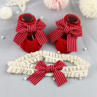 Set De Diadema Y Calcetines Para Bebés Cómodo Y Lindo Con Lazo Adecuado Para Niños Y Niñas De 0 a 1 Año Material De Algodón Blends - details 5