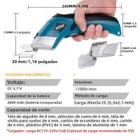 Tijeras Eléctricas Mini Hormy 3.6V Para Corte De Tela Piel Papelboard Herramienta DIY Para El Hogar Cuchilla De Tungsteno Certificación CE RoHS UL KC Weee - details 1