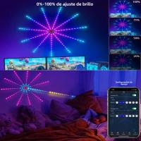 Tira De LED RGBIC Colorida Con Control De Voz Bluetooth Y Tiempo LED Decorativo Para Ambiente Con Efecto De Fuegos Artificiales Y Reproducción De Música - details 12