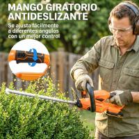 Outsunny Tijeras Cortasetos Eléctrico, Cortasetos Batería 18V con Batería de 2000mAh, Hoja de Doble Acción de 51 cm, Motor sin Escobillas y Cargador para Setos, Césped, Naranja - details 3