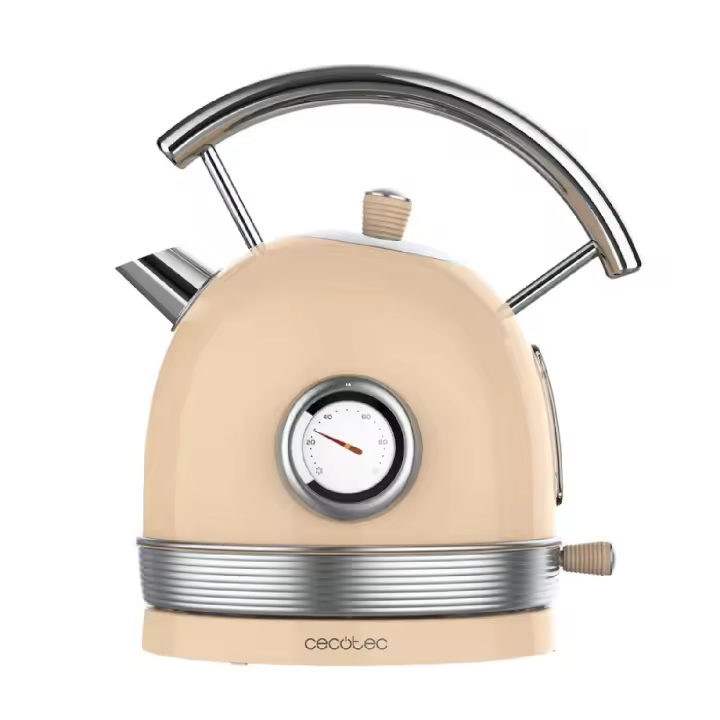 Cecotec Hervidor de Agua Eléctrico ThermoSense 420 Light Beige. 1,8 Litros de capacidad, 2200 W, Medidor de Temperatura - 1