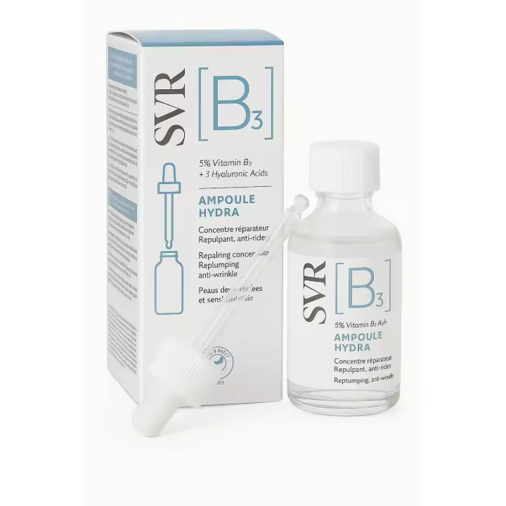 Svr ampoule b3 anti-aging serum 30ml / niacinamide (vitamin b3) high concentration, 3 hyaluronic acids, moisturizing and wrinkle repairing - 1