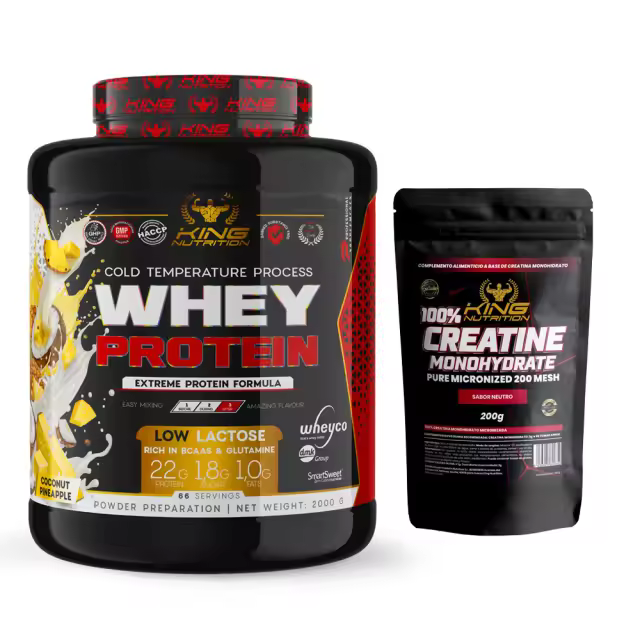 King Nutrition 100% Whey Protein 2kg + Creatina monohidrato 200gr . Mejora tu rendimiento y aumenta la masa muscular* - 1