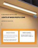 Lámpara Nocturna Inteligente Con Sensor De Movimiento Recargable LED Para Cocina Armario Dormitorio Decoración De Habitación - details 2