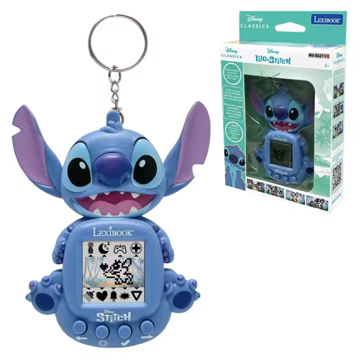Disney - Consola Disney Stitch pantalla LCD incluye 3 juegos del universo Disney Stitch (JLMB10D) - 1