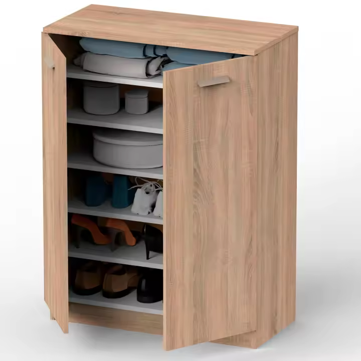 Briebe Nova Armario Dormitorio, Multiusos, Baño, Mueble Cocina, Zapatero 2 Puertas 5 Estantes101x74x36 cm, , Madera - 1