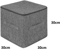 Caja de Almacenamiento 30x30x30 cm con Tapa y Cremallera – Cubo Organizador Plegable de Tela Tipo Lino con Asas Resistentes – Cesta para Ropa, Juguetes, Libros, Armario, Oficina y Hogar – Diseño Decorativo y Funcional - details 1