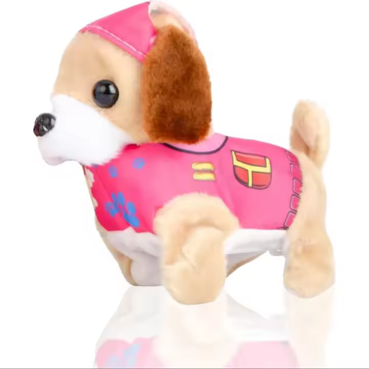 XOKOTAKI Perrito a Pilas que Ladra y Camina con Traje de Policía para Niños - 1