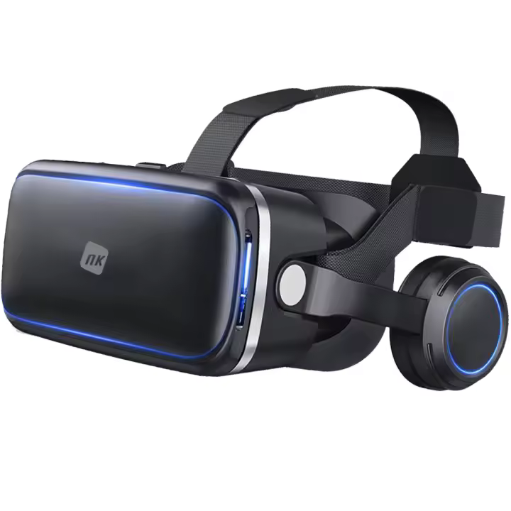 NK Gafas 3D VR para Smartphone - Gafas Inteligentes de Realidad Virtual con Audio para Smartphone de 4.7" - 6.53", Ángulo de Visión 90 - 100 grados, Giro 360º, Objetivo y Pupila Regulable - Negro