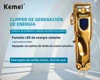 Cortador De Pelo Kemei KM-TX1 KM-2010 KM-1949 Profesional Recargable Para Hombres Corte De 0.5-10 Mm Acero Inoxidable Plata Y Oro - details 0