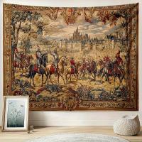 VIKAMA Tapiz Medieval De Caballero Castillo Estilo Clásico Europeo Retro Para Decoración De Sala De Estar Y Estancia Colgante De Pared - details 2