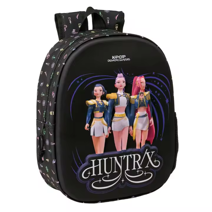 Mochila 3D K-POP Demon Hunters - Huntrix "Sound" negra 27x10x33cm - K-POP DEMON HUNTERS - 1