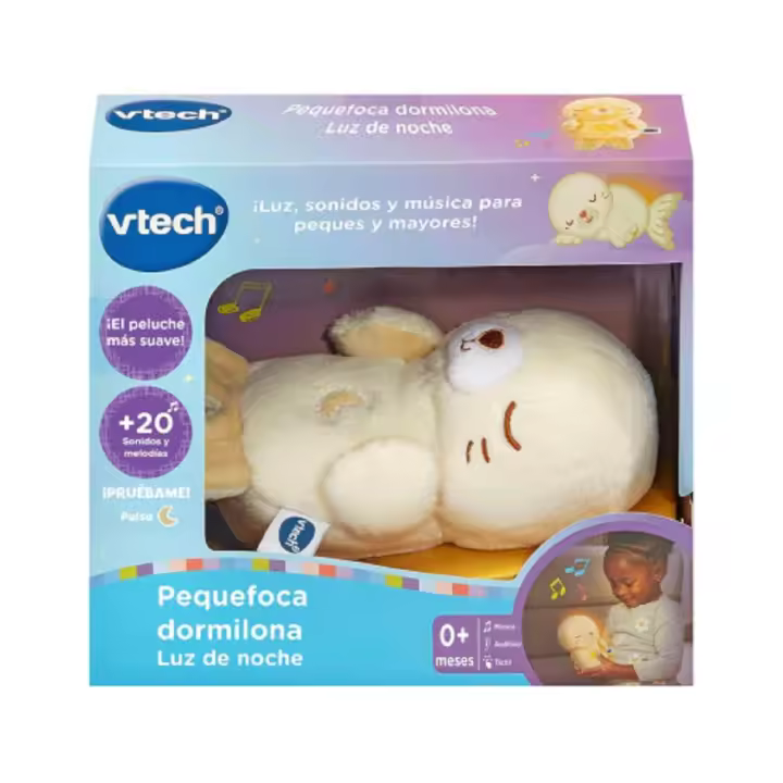 Baby Pequefoca dormilona Luz de Noche, Peluche Interactivo, Juguete para bebés +0 Meses - 1