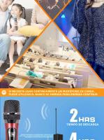 Micrófono Inalámbrico 2 Canales UHF Frecuencia Fija Micrófono Condensador Mano Para Fiesta Karaoke Show Reunión - details 7