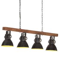 vidaXL Lámpara de techo industrial madera de mango negro E27 - details 0