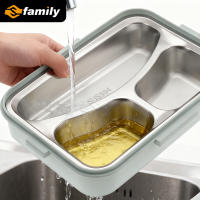 Family Fiambrera de Acero Inoxidable con Cubiertos, Fácil de Limpiar y Apta para Microondas con Tapa - details 1