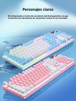 Teclado Gaming K500 Con Keycaps Blanco Y Rosa Mezclados 104 Teclas Cableado Para Laptop PC Estilo Mécanico Interfaz USB - details 16