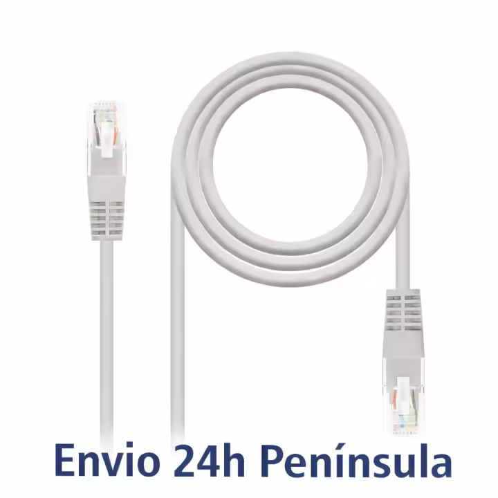 Nanocable Cable de Red RJ45 Cat 6 UTP 3m Gris AWG24 – Latiguillo Ethernet Gigabit para Router, PC y Switch - 1