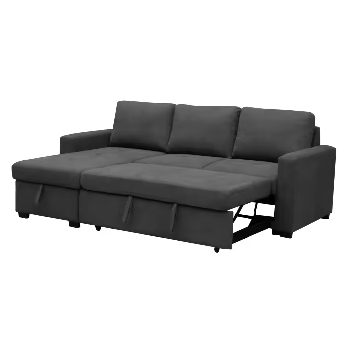 Chaiselongue cama modelo Patón con arcón abatible - color gris marengo. - 1
