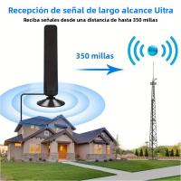 Antena De Televisión Interior 4K 1080P Con Amplificador Inteligente Mejora La Recepción De Señal Adaptador De Corriente AC Para Hogar - details 4