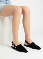Calzados soraia, Zapatos Planos Destalonados Punta Fina Mujer, Mules Efecto Ante con Correa Hebilla Ajustable, Bailarinas Elegantes Casual Oficina Verano, Sandalias Cerradas Cómodas casual Hebilla Oficina - details 2