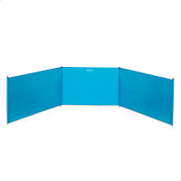 AKTIVE Paravientos playa, 300x75/85 cm, azul, 3 paneles, poliéster, protección solar UV30, varillas de aluminio, con piquetas, funda de transporte con asa, cortavientos plegable, camping gas - details 1