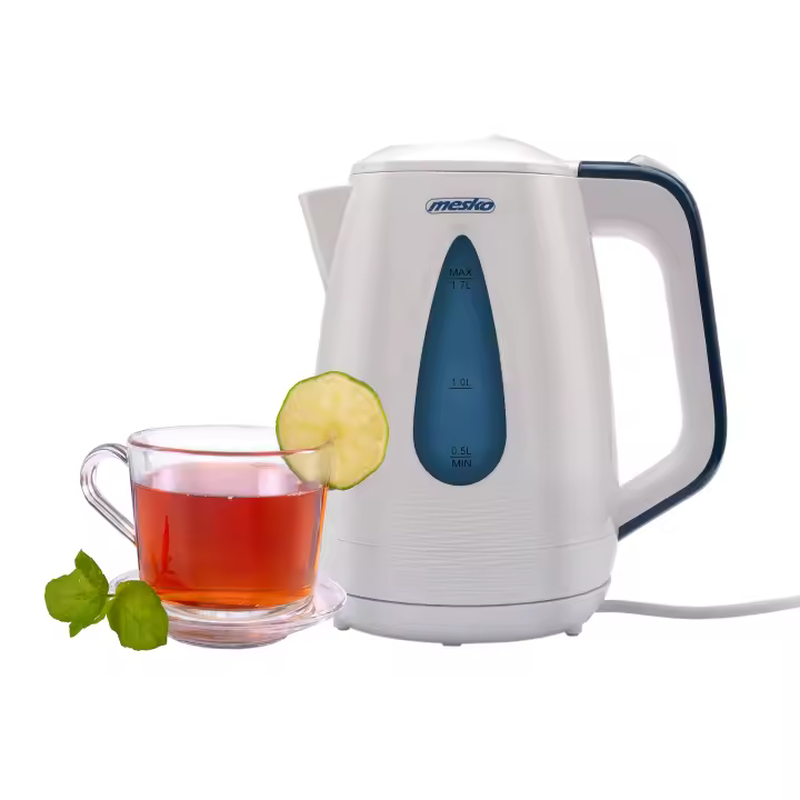 Mesko MS 1261 Hervidor Agua Eléctrico, 1,7L, Resistencia Oculta, Inalámbrico, Apagado Automático, Base 360º, 2200W, Blanco - 1