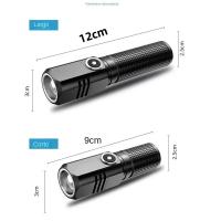 Linterna Mini LED Recargable XHP50 1500lm Fuerte Puede Apagarse Con Un Click Iluminación Al Aire Libre Impermeable Distancia De Iluminación > 500 Metros Aleación De Aluminio Negro - details 0