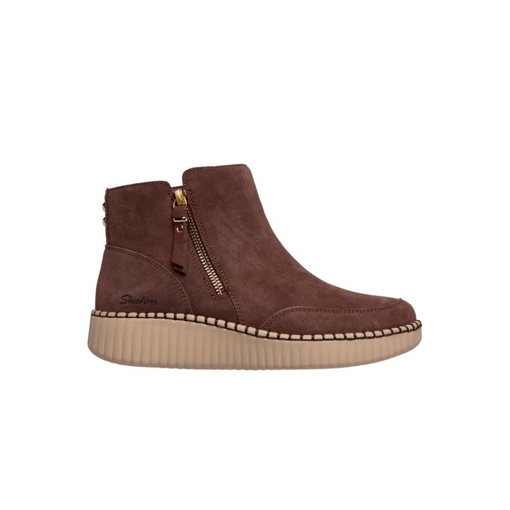 Botines Planos Skechers Wilshire Blvd - Weekend Crush Mujer Marron