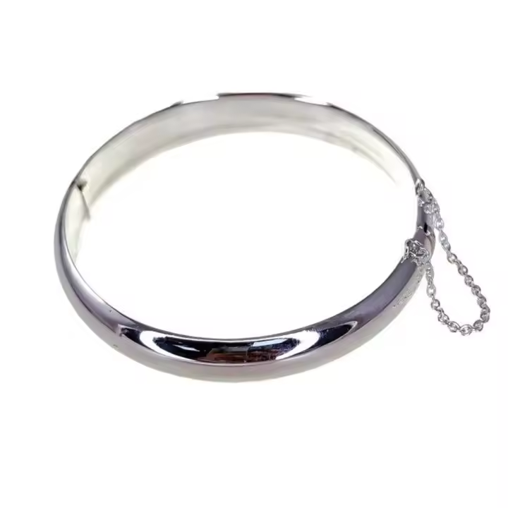 Pulsera Media Caña De Plata De Ley Lisa 9 Mm. Y 60 Mm. Diámetro - 1