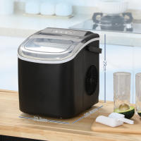 HOMCOM Máquina de Hielo 12 kg/24h Máquina de Hacer Hielo Autolimpieza 9 Cubitos de Hielo en 6-12 Minutos Máquina de Hielo para Casa con Asa Cuchara Cesta Negro - details 2