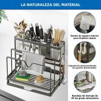 Organizador De Cocina De 5 En 1 Montado En La Pared Acero Inoxidable Resistente Hasta 20lbs Para Cuchillos Y Tablas De Cortar - details 4