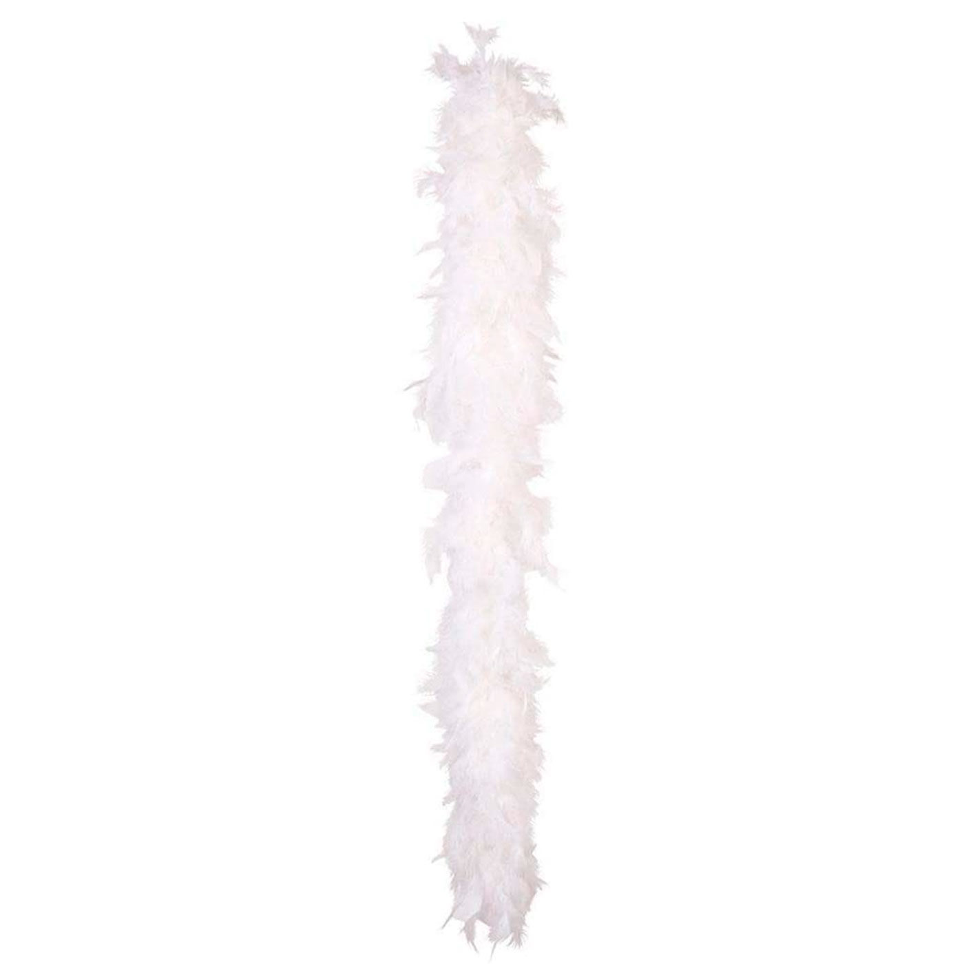 Boa de plumas de color blanco para jóvenes y adultos, complemento para carnaval, halloween, fiestas, celebraciones. Longitud: 180 cm