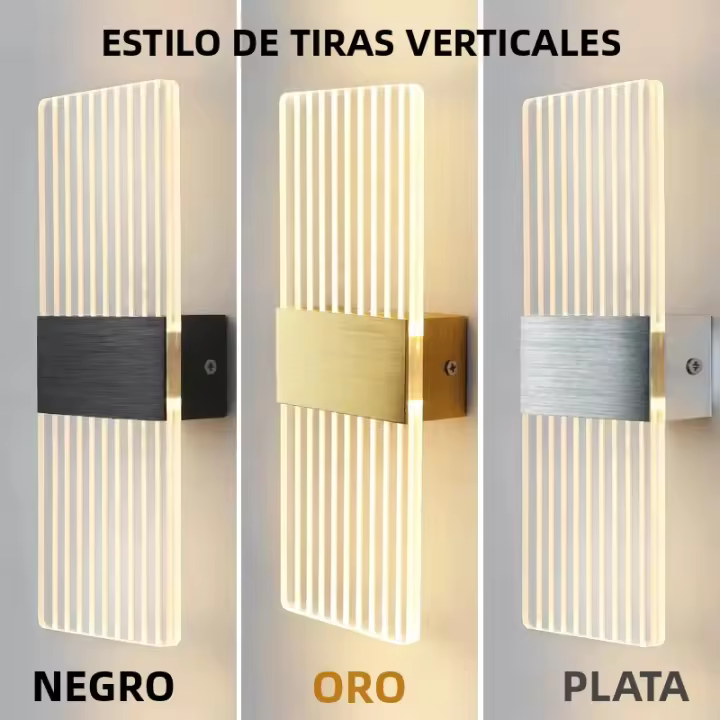 Lámpara De Pared LED Moderna Nórdica En Acrílico Lámpara De Sobremesa Para Dormitorio Y Sala De Estar 27cm 6W 85-265V Color Negro Oro Plateado - 1
