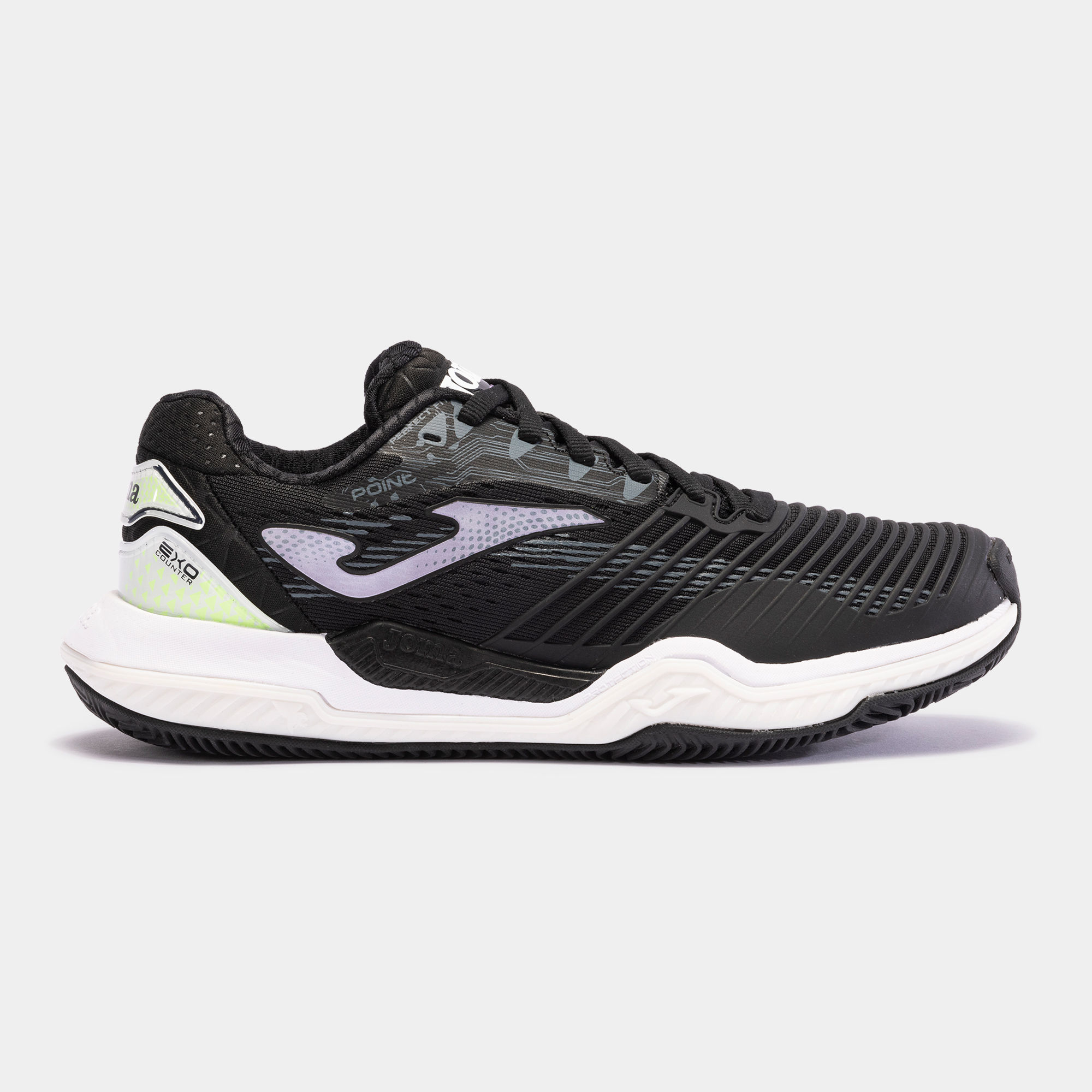 Zapatilla Pádel Mujer Joma Point 2301P Negro Rosa Alta Competición