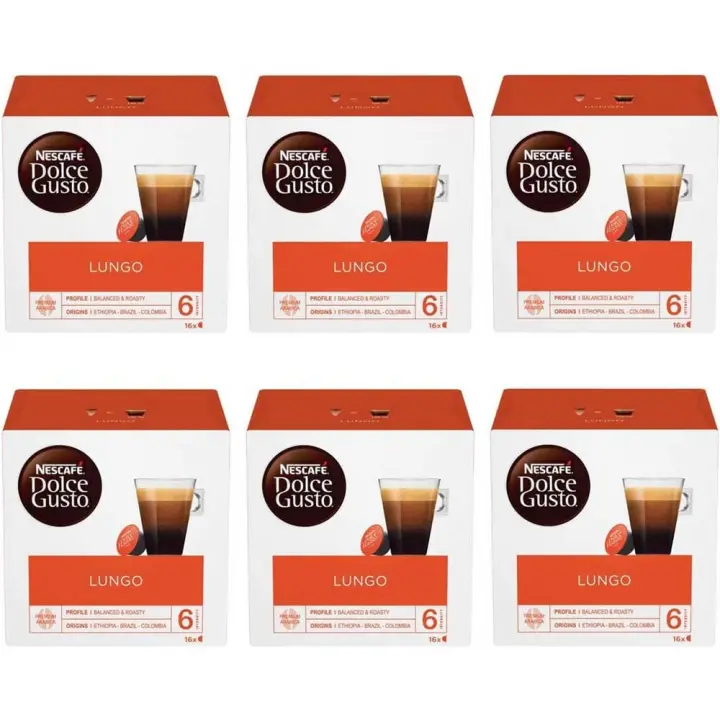 Lungo Pack 6 cajas de 16 cápsulas Dolce Gusto - 1