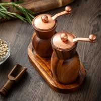 Juego De Molinillos De Pimienta Y Sal De Madera Manuales Con Base Molinillo De Pimienta Multifuncional Caja De Condimentos Herramientas De Cocina - details 13