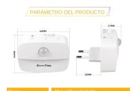 Luz Nocturna LED Mini Con Sensor De Movimiento PIR Para Dormitorio Baño Pasillo Armario Conector EU/US Incluye Rectángulo 5V - details 2