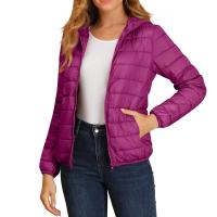 Chaqueta De Invierno Para Mujer Ligeramente Acolchada Con Capucha Cierre De Cremallera Impermeable Y Térmica Con Bolsillos Estilo Casual - details 5