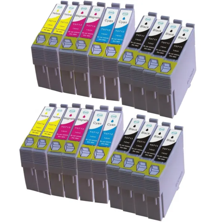 20x T0711 T0712 T0713 T0714 T0715 Epson Cartuchos de Tinta compatibles para EPSON STYLUS SX100 SX105 SX110 SX115 SX200 SX205 SX210 SX215 SX218 SX405 SX415 SX515W DX4000 DX4400 DX6000 DX8400 - 1