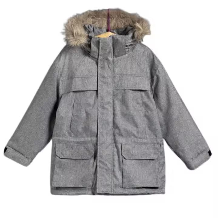 Chaqueta Parka Gris Infantil de Invierno PETIT ALO - Abrigo tipo Parka con Capucha para Niño - Abrigo Invierno Gris Jaspeado - 1