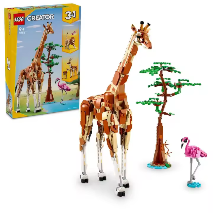 LEGO 31150 Creator Safari de Animales Salvajes Set, jirafa, gacelas y león - 1
