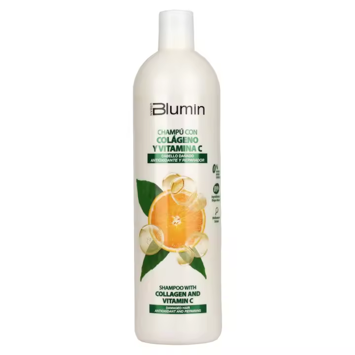 Tahe Blumin Champú Colágeno y Vitamina C 1000 Ml. / Champú Reparador y Antioxidante para Cabello Dañado / Suavidad, Brillo y Resistencia. - 1