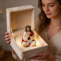 Figura De Resina De Jesús Inspiracional Escultura Religiosa Para Escritorio Compañero De Mesa Para Habitación Baño - details 10