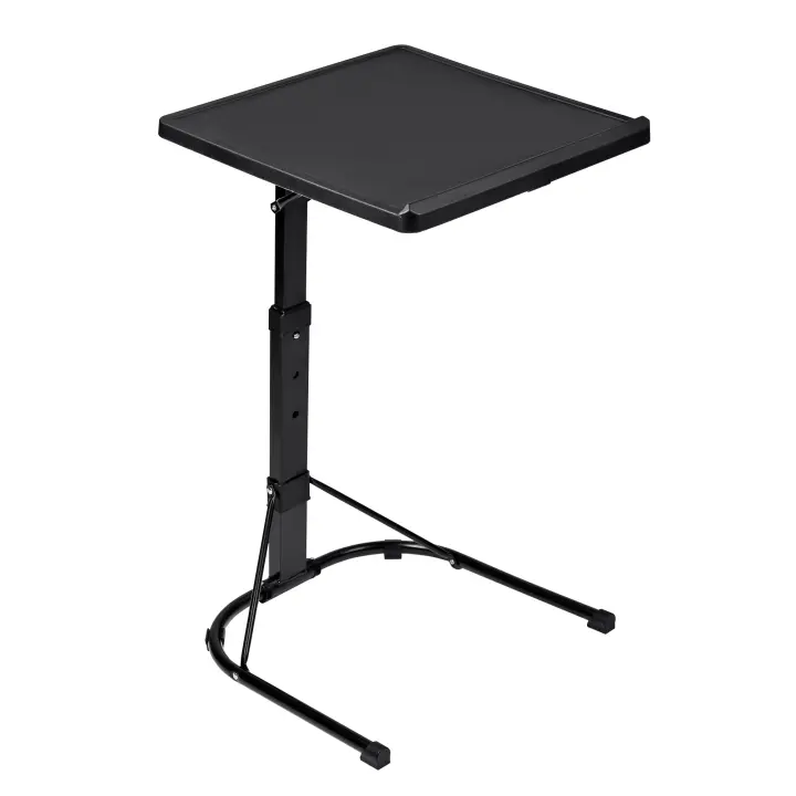 T-LoVendo Mesa Auxiliar Plegable con Altura Ajustable, Forma de C, con 3 Alturas (de 63,5 a 76 cm), 3 Ángulos Ajustables, para Ordenador Portátil, Lectura, Sofá, Sillón - 1