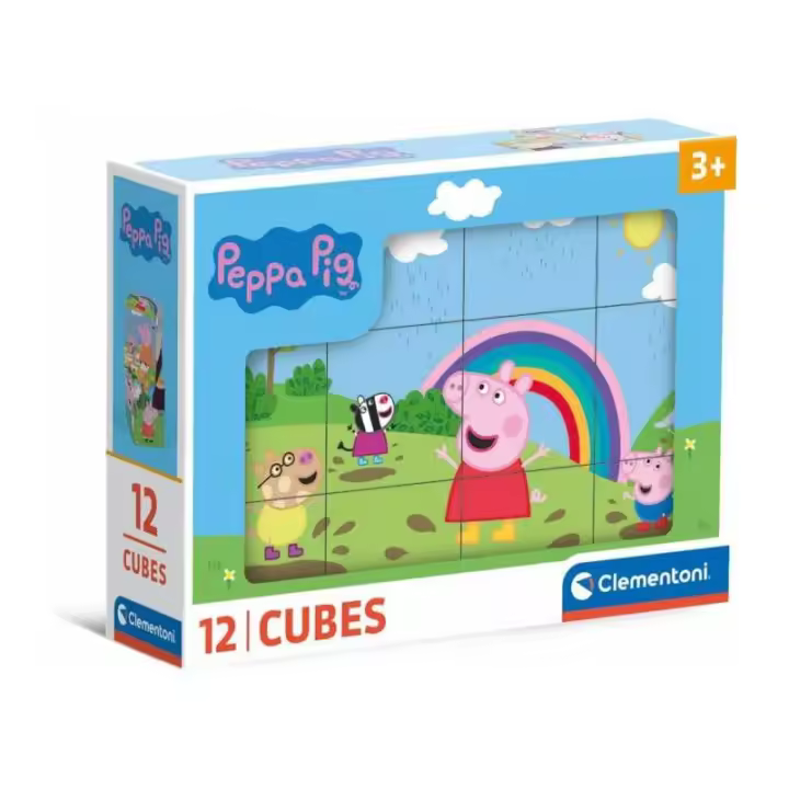 PUZZLE ROMPECABEZAS 12 CUBOS PEPPA PIG DE CLEMENTONI - 1