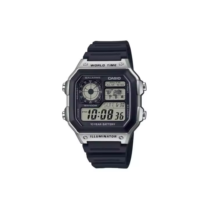 Reloj Casio Hombre AE-1200WH-1CVEF | Luz LED, Cronómetro, Alarma - 1